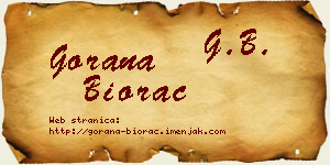 Gorana Biorac vizit kartica